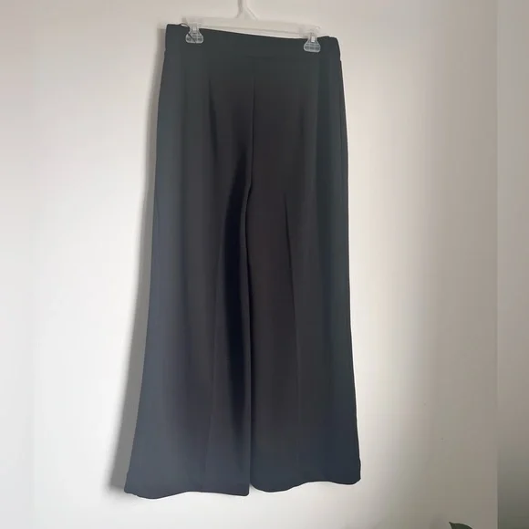 Lipsy London Black Wide Leg Trousers Pleated High Waist US 10 UK 14 - Picture 3 of 8